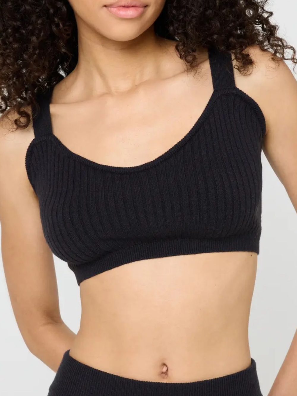 Wild Fable Black Ribbed Knit Super Crop